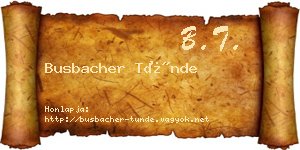 Busbacher Tünde névjegykártya
